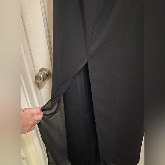 Lulu’s Story of A Starry Night Maxi Dress Empire Waist front slit racerback - Picture 8 of 16